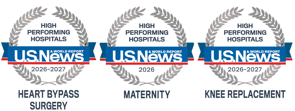 U.S. News & World Report High Performing Hospitals 2026 badges