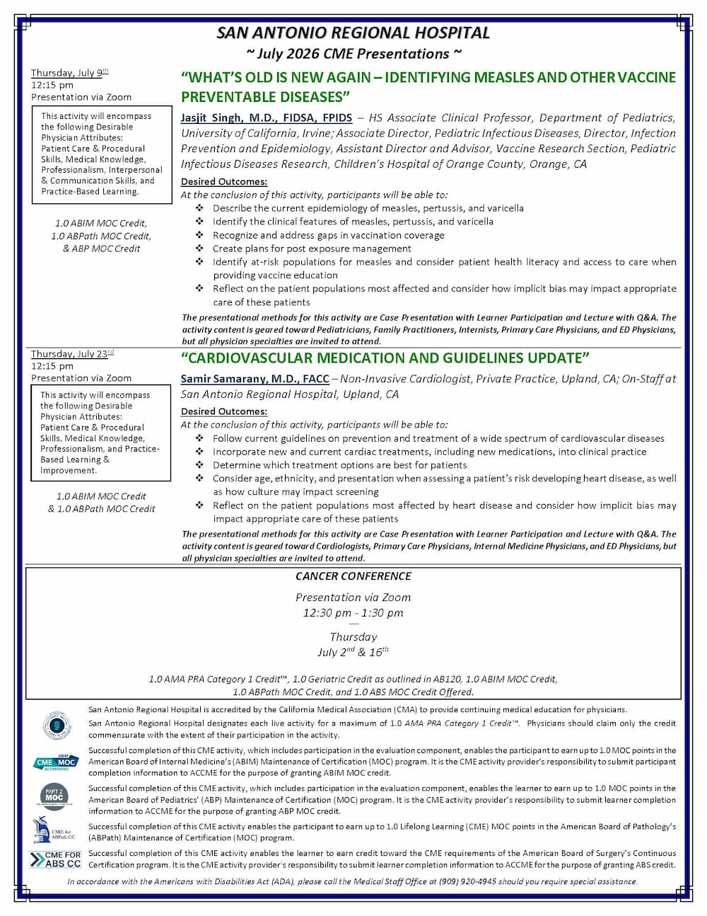 CME Calendar